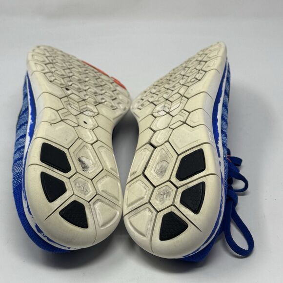 Nike Free 4.0 Flyknit Sneakers Womens 12 Blue Running Shoes Racer Barefoot - Picture 14 of 16